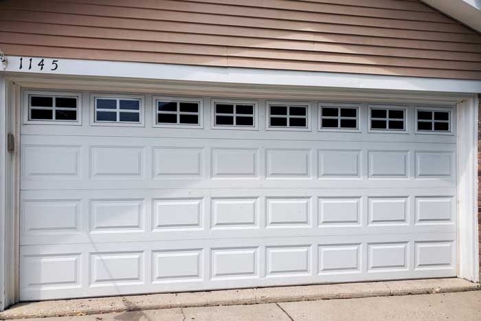 Garage door after off-track repair