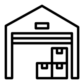 An icon showing a garage with an open door